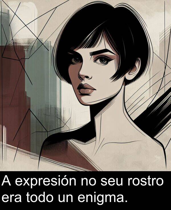 rostro: A expresión no seu rostro era todo un enigma.