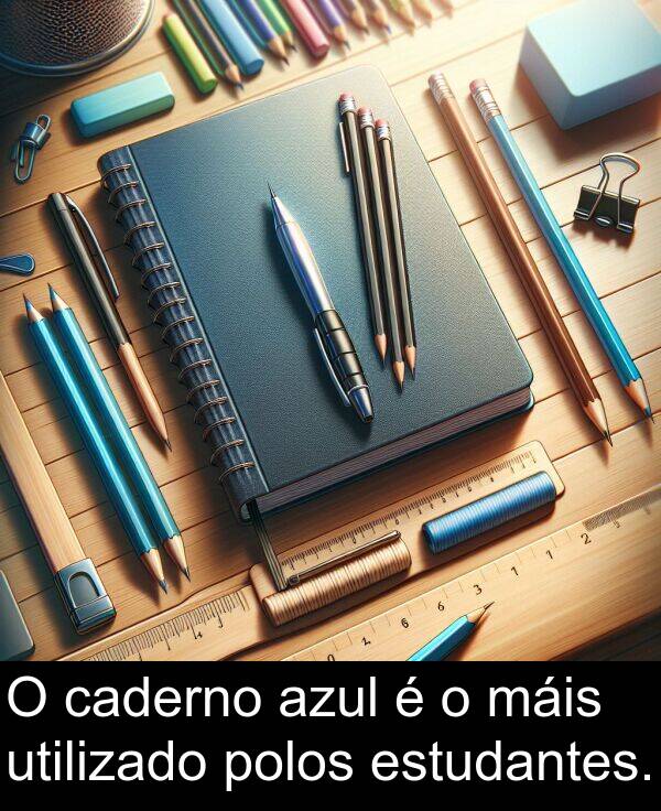 estudantes: O caderno azul é o máis utilizado polos estudantes.