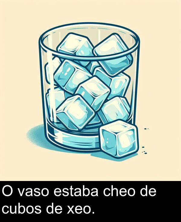 cubos: O vaso estaba cheo de cubos de xeo.