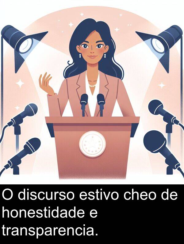 transparencia: O discurso estivo cheo de honestidade e transparencia.