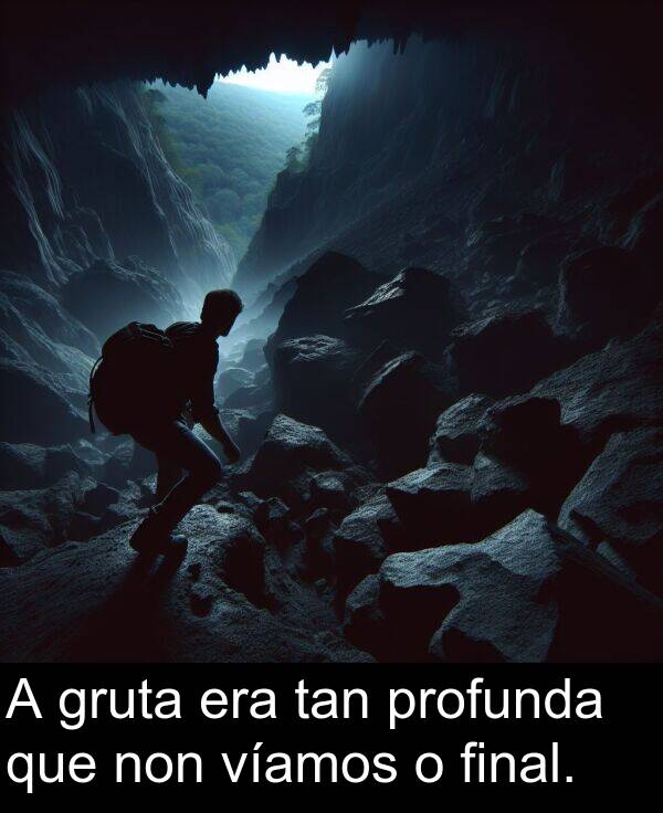 era: A gruta era tan profunda que non víamos o final.