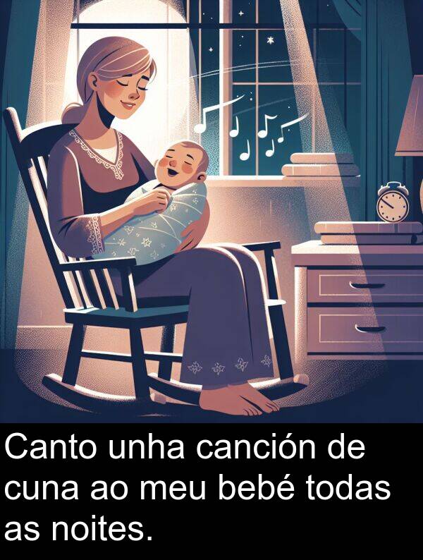 bebé: Canto unha canción de cuna ao meu bebé todas as noites.