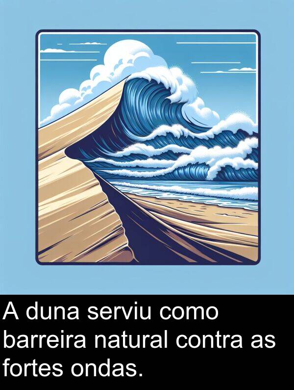 contra: A duna serviu como barreira natural contra as fortes ondas.
