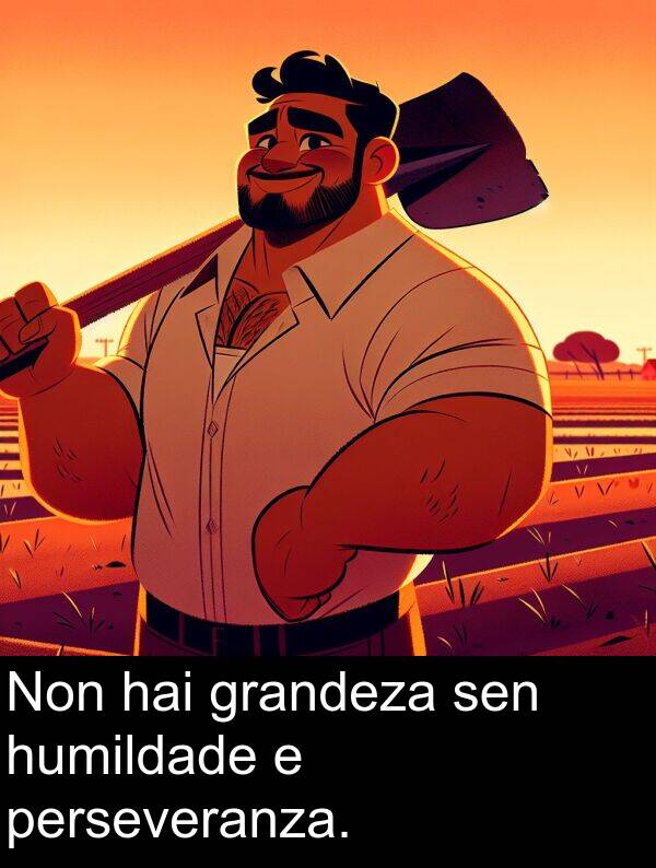 grandeza: Non hai grandeza sen humildade e perseveranza.