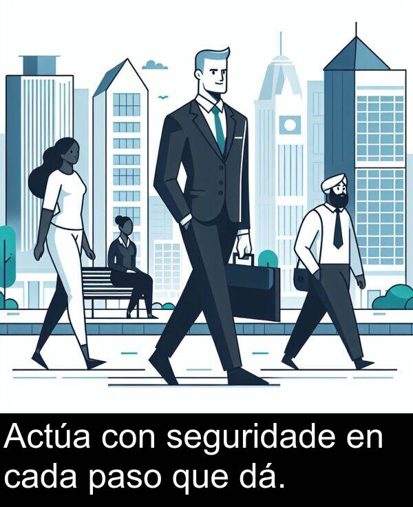 seguridade: Actúa con seguridade en cada paso que dá.