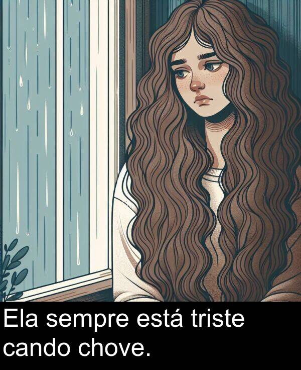 cando: Ela sempre está triste cando chove.