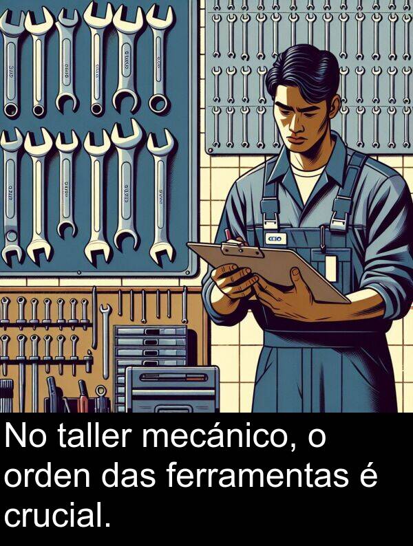 crucial: No taller mecánico, o orden das ferramentas é crucial.