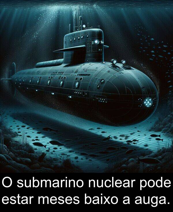 estar: O submarino nuclear pode estar meses baixo a auga.