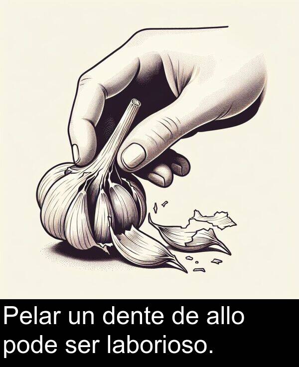 ser: Pelar un dente de allo pode ser laborioso.