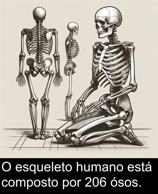 por: O esqueleto humano está composto por 206 ósos.
