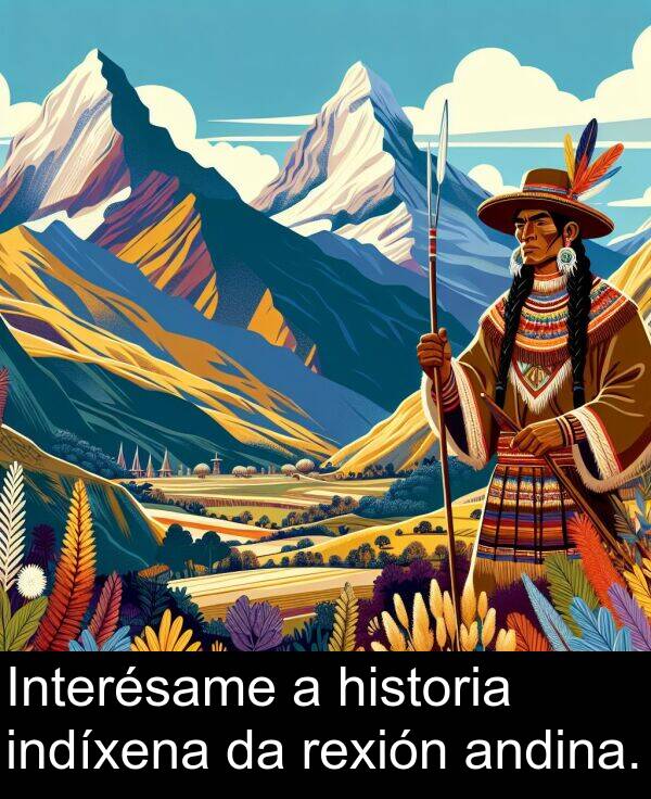 rexión: Interésame a historia indíxena da rexión andina.