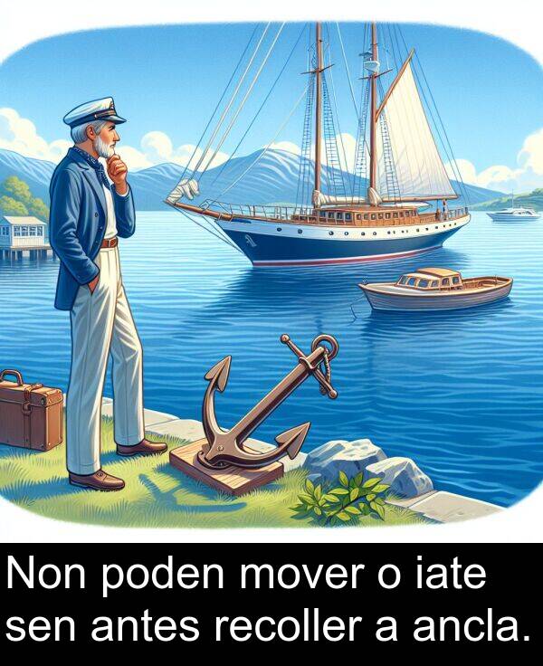recoller: Non poden mover o iate sen antes recoller a ancla.