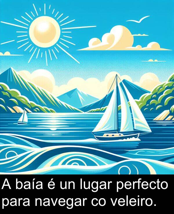perfecto: A baía é un lugar perfecto para navegar co veleiro.