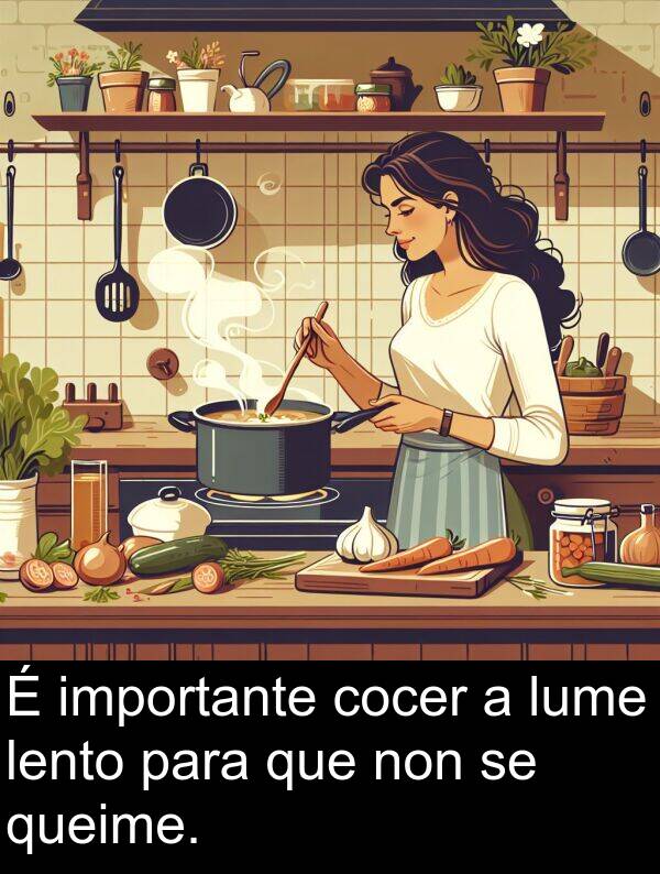 importante: É importante cocer a lume lento para que non se queime.