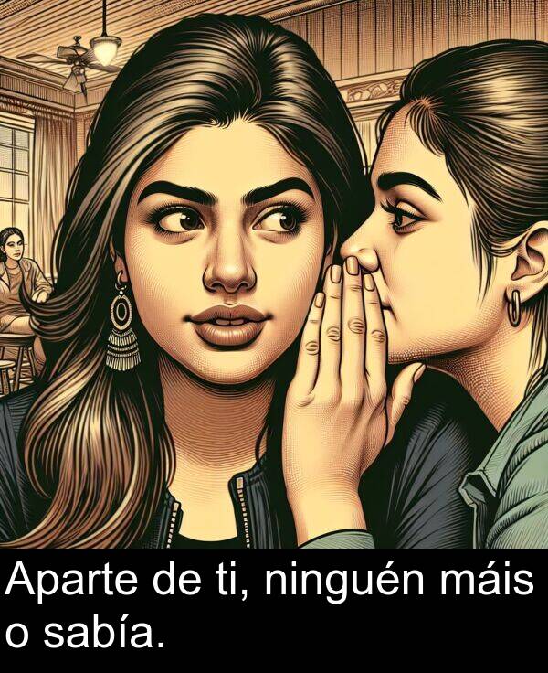 ti: Aparte de ti, ninguén máis o sabía.