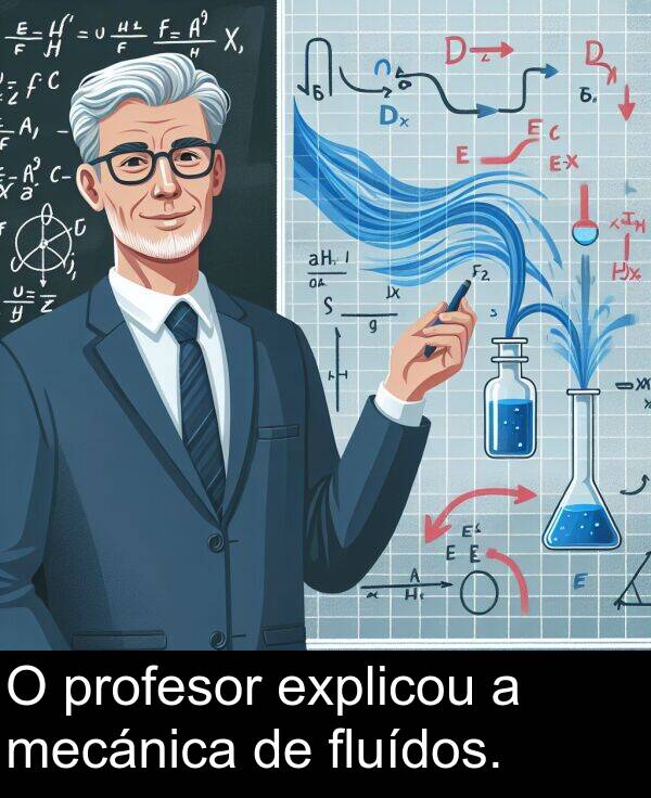profesor: O profesor explicou a mecánica de fluídos.