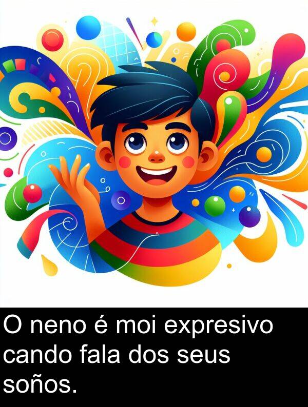 soños: O neno é moi expresivo cando fala dos seus soños.