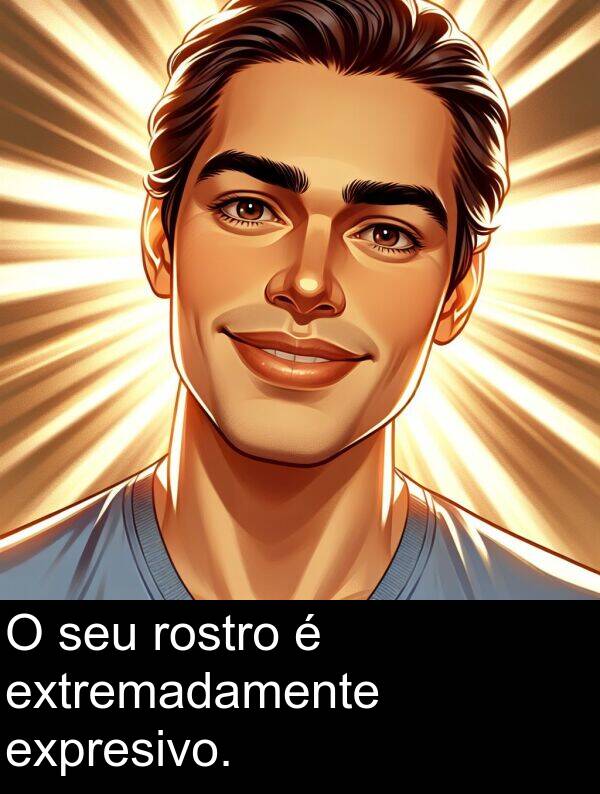 rostro: O seu rostro é extremadamente expresivo.