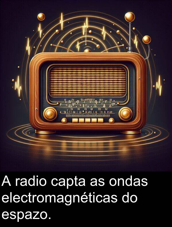 radio: A radio capta as ondas electromagnéticas do espazo.