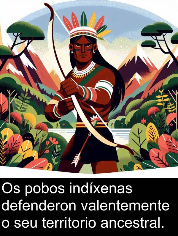 valentemente: Os pobos indíxenas defenderon valentemente o seu territorio ancestral.