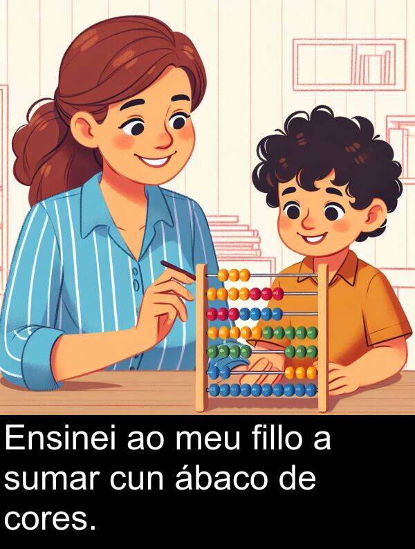 cores: Ensinei ao meu fillo a sumar cun ábaco de cores.
