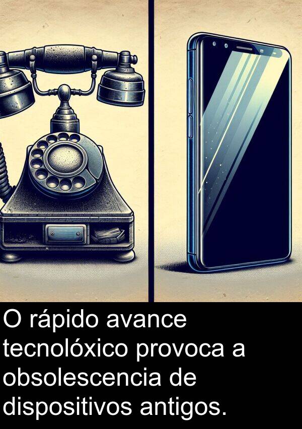 rápido: O rápido avance tecnolóxico provoca a obsolescencia de dispositivos antigos.