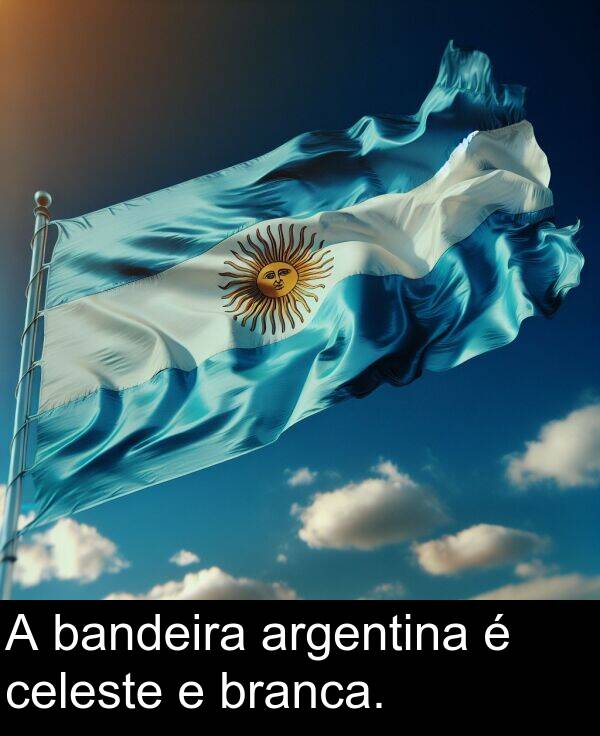 branca: A bandeira argentina é celeste e branca.