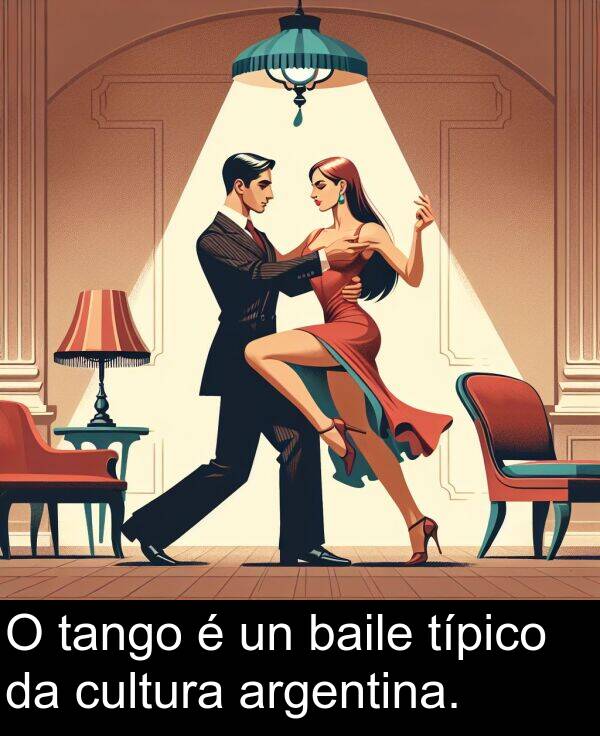 típico: O tango é un baile típico da cultura argentina.
