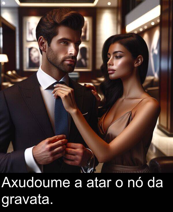 gravata: Axudoume a atar o nó da gravata.