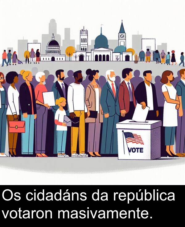 república: Os cidadáns da república votaron masivamente.