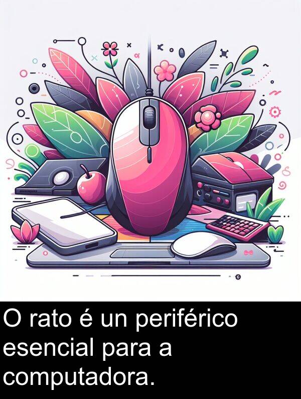 rato: O rato é un periférico esencial para a computadora.