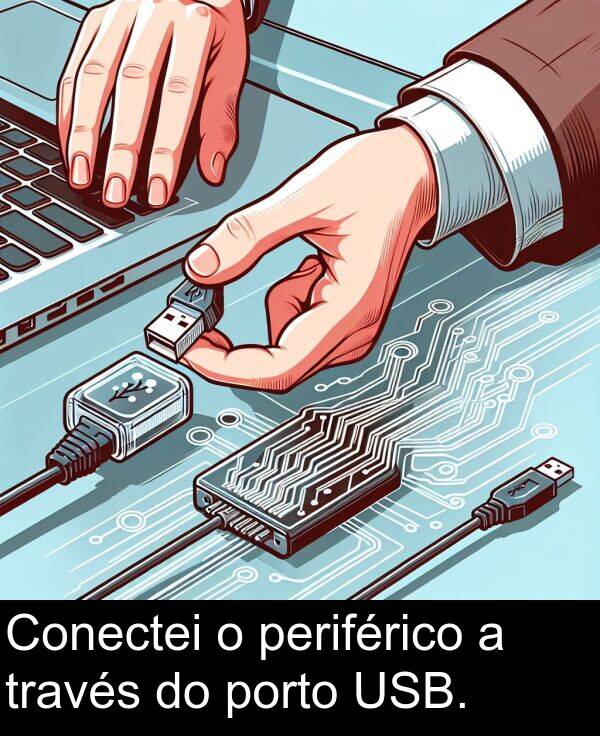 porto: Conectei o periférico a través do porto USB.