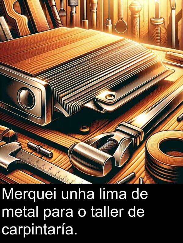 carpintaría: Merquei unha lima de metal para o taller de carpintaría.