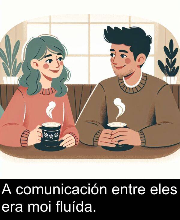 entre: A comunicación entre eles era moi fluída.