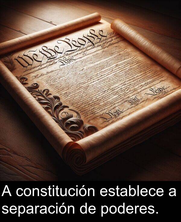 constitución: A constitución establece a separación de poderes.