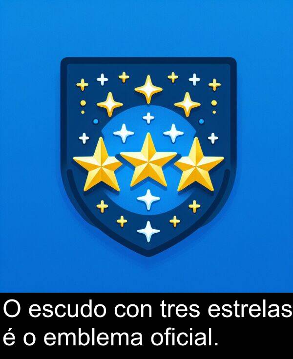 escudo: O escudo con tres estrelas é o emblema oficial.