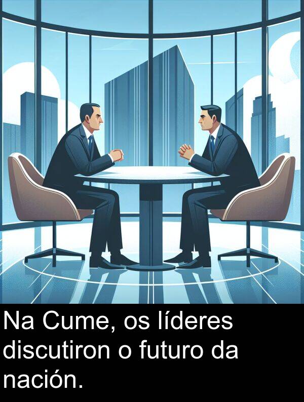 futuro: Na Cume, os líderes discutiron o futuro da nación.