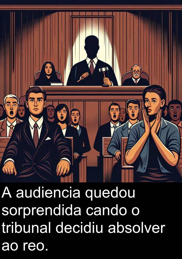 reo: A audiencia quedou sorprendida cando o tribunal decidiu absolver ao reo.