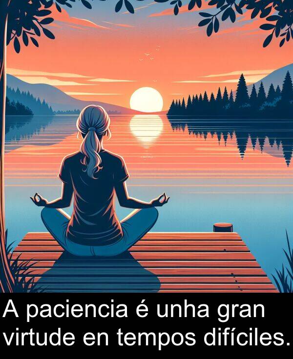 difíciles: A paciencia é unha gran virtude en tempos difíciles.