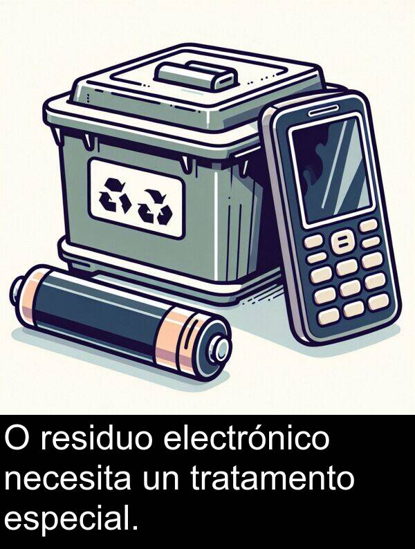 residuo: O residuo electrónico necesita un tratamento especial.