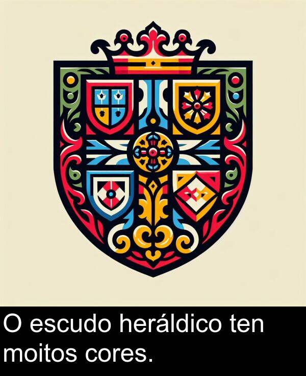 cores: O escudo heráldico ten moitos cores.
