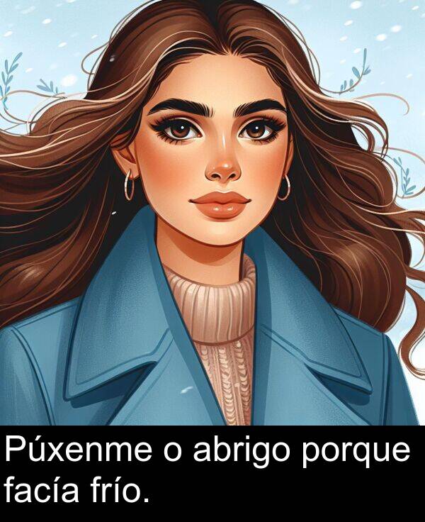 porque: Púxenme o abrigo porque facía frío.