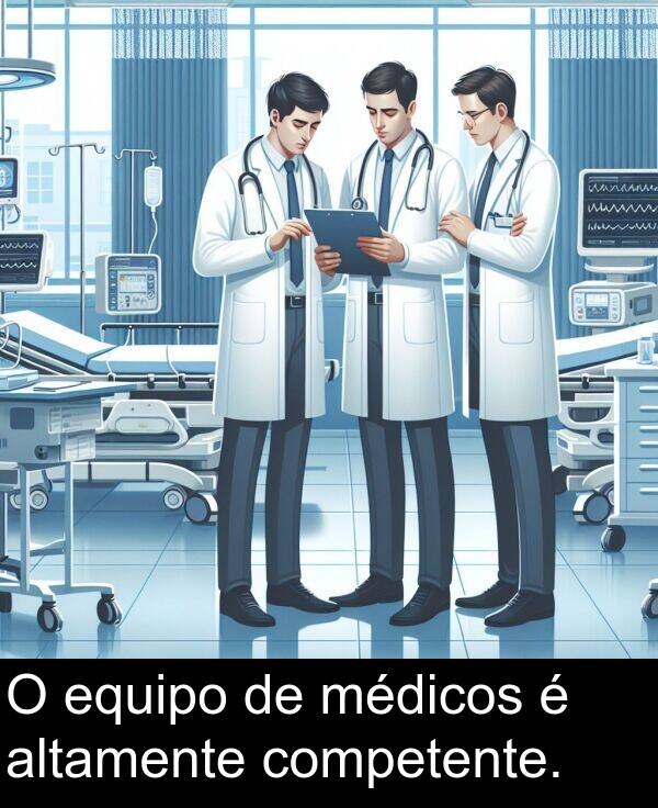 médicos: O equipo de médicos é altamente competente.