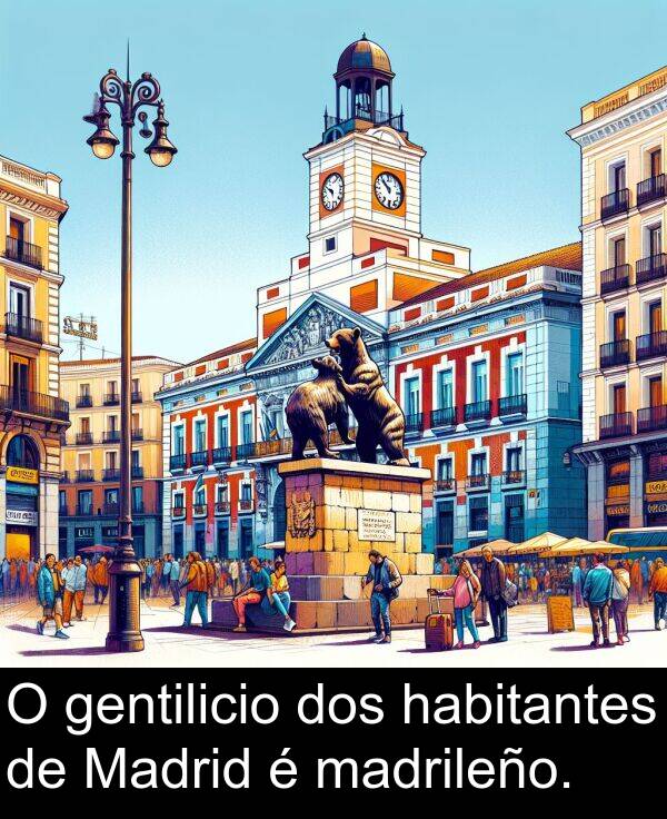 dos: O gentilicio dos habitantes de Madrid é madrileño.