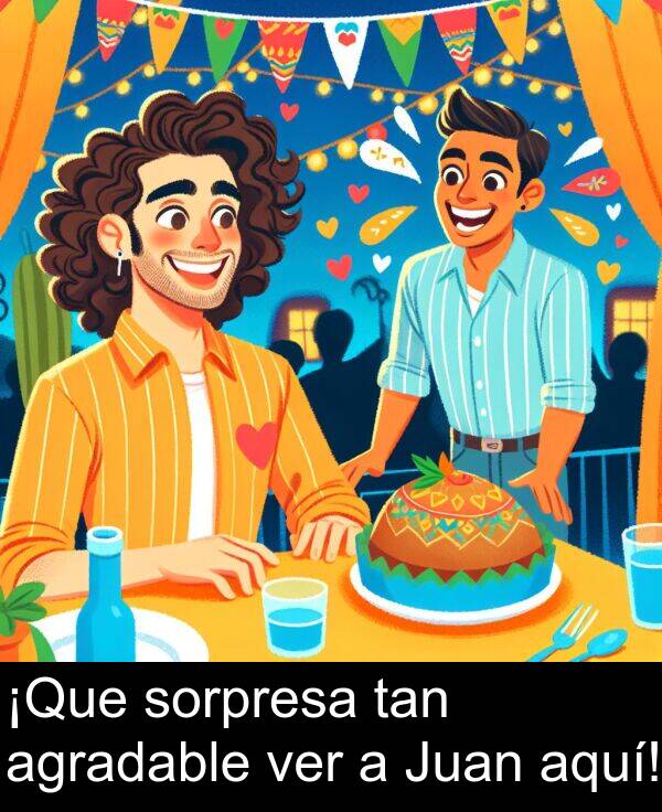 sorpresa: ¡Que sorpresa tan agradable ver a Juan aquí!