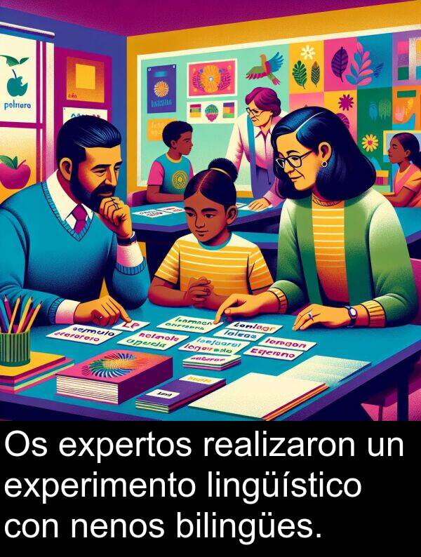 realizaron: Os expertos realizaron un experimento lingüístico con nenos bilingües.