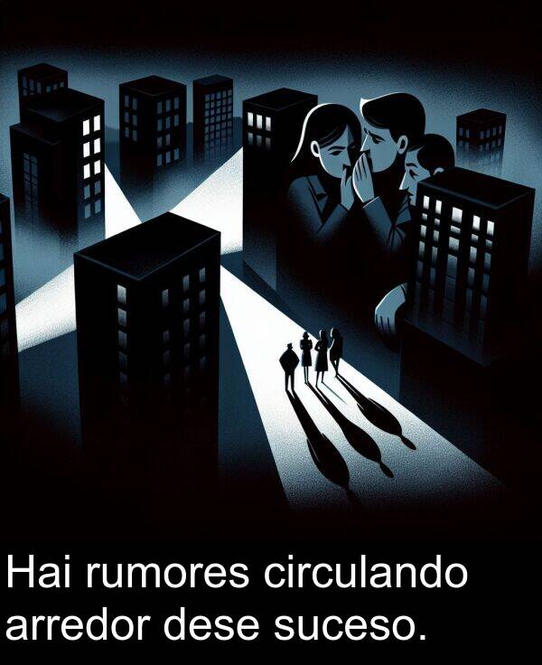 arredor: Hai rumores circulando arredor dese suceso.