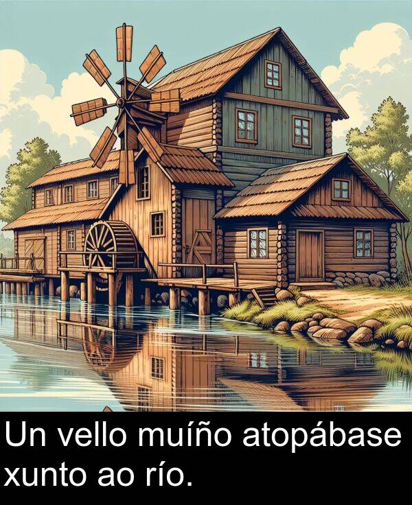 río: Un vello muíño atopábase xunto ao río.