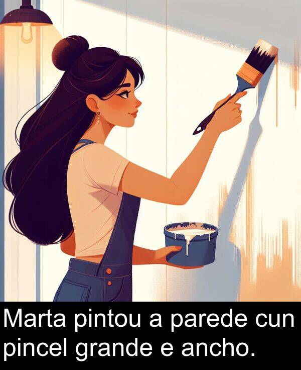 pincel: Marta pintou a parede cun pincel grande e ancho.