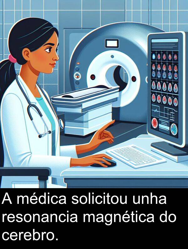 médica: A médica solicitou unha resonancia magnética do cerebro.